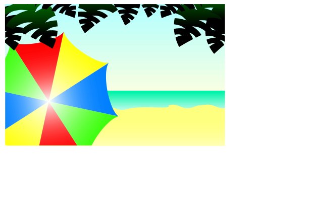 带伞的海滩风景图片下载