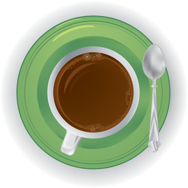 咖啡杯顶视图矢量图片下载