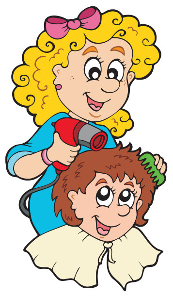 卡通的发型师图片下载