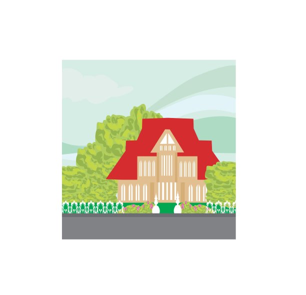 白色围墙的优雅别墅图片下载