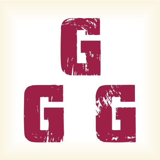 Grunge矢量G字母-矢量型字母-厚板衬线字体图片下载