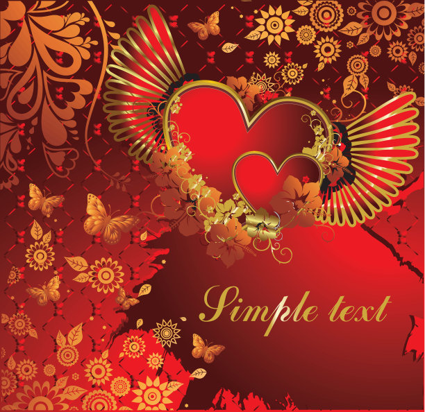 金色翅膀的心图片下载