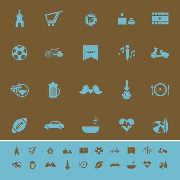 星期五和周末的颜色图标在棕色的背景图片下载