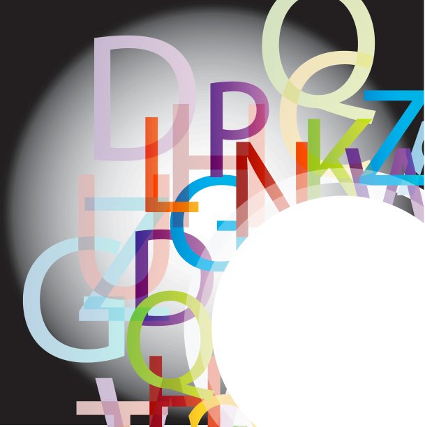 装饰设计元素与彩色字母图片下载