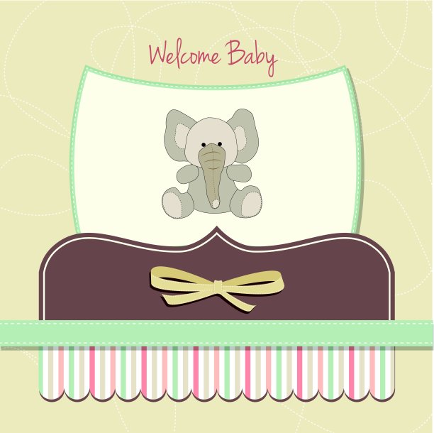 新的婴儿卡片与大象图片下载