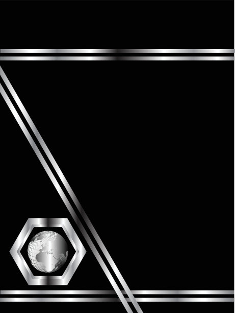 一个黑色和银色的名片模板图片下载