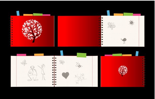 笔记本设计，封面和打开页图片下载