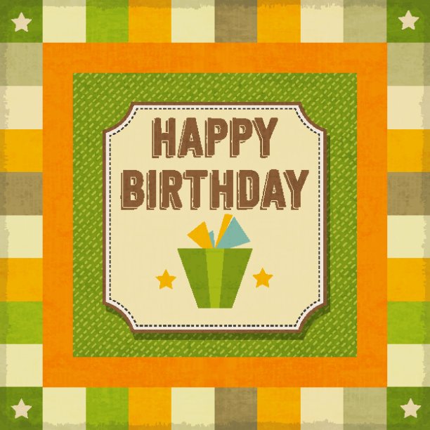 复古的生日快乐卡片图片下载
