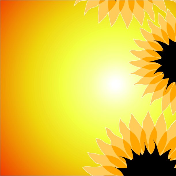 向量向日葵和阳光图片下载