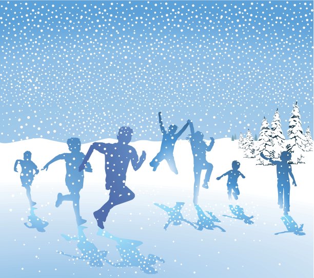 雪地里的孩子图片下载