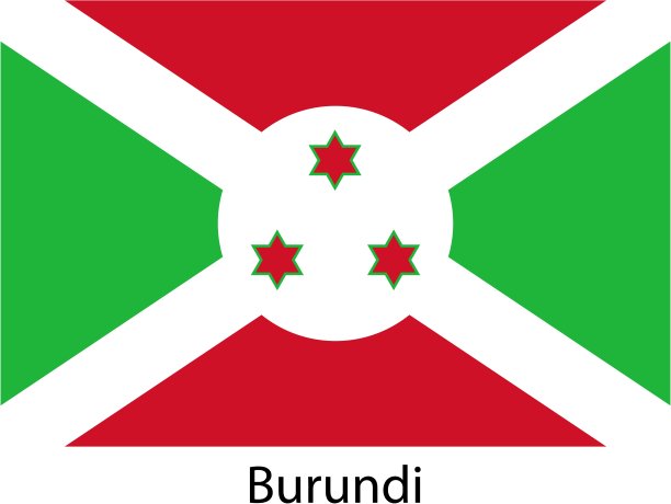 布隆迪国旗。矢量插图。图片下载