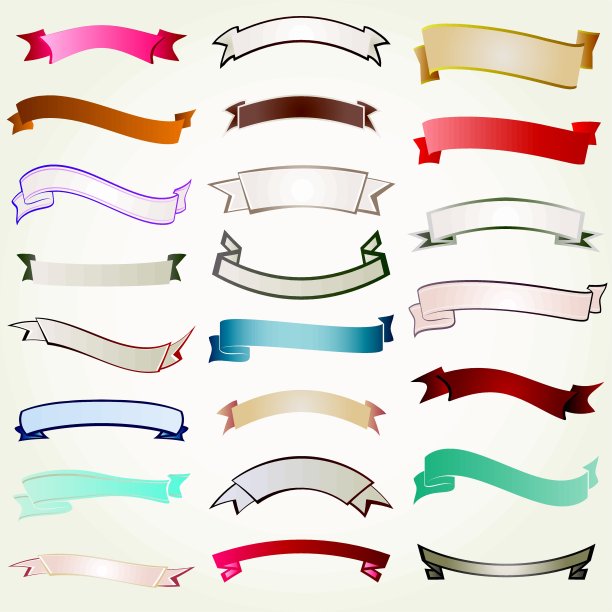 一套设计横幅丝带图片下载