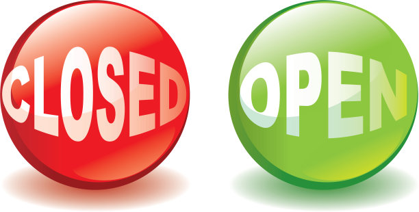 打开和关闭符号图标向量图片下载