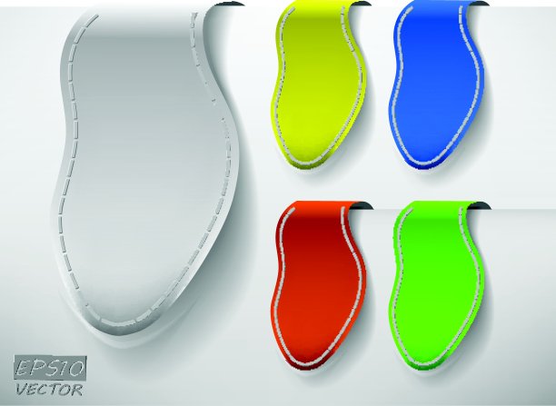 现实的彩色贴纸为您的文本矢量图片下载