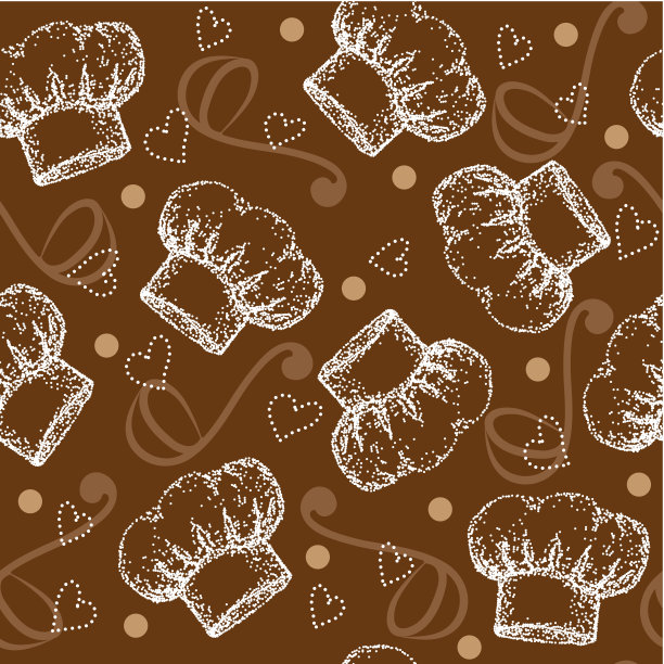 烹饪无缝模式与厨师帽图片下载