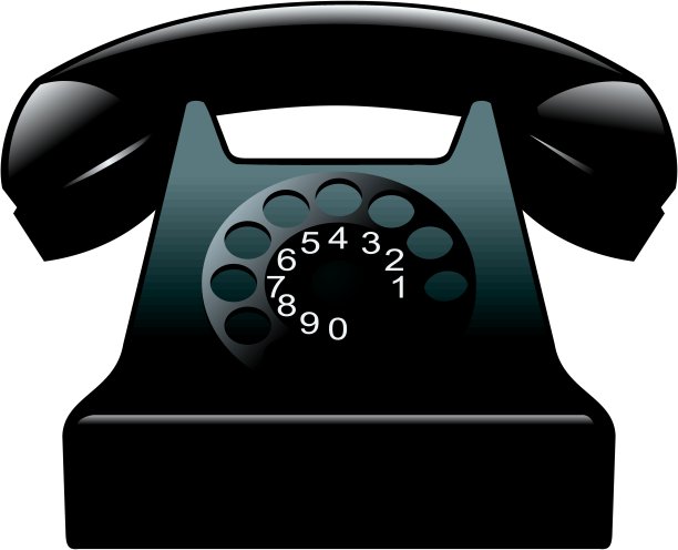 旧的黑色电话在白色图片下载