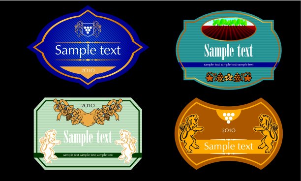 陈年葡萄酒标签套装图片下载