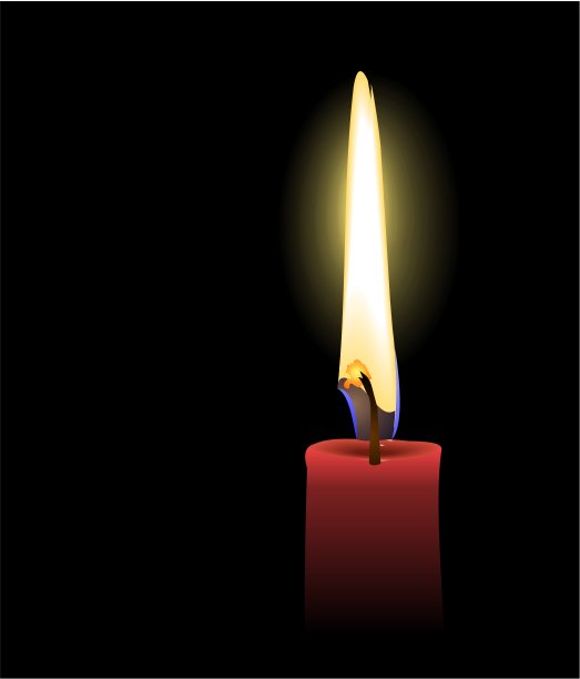 红烛的写实插图图片下载