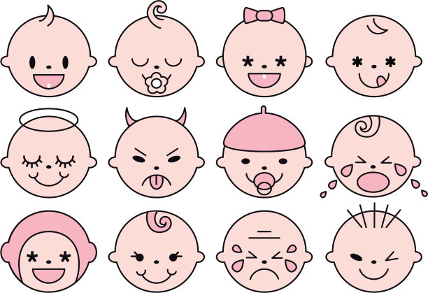 婴儿的脸,向量图片下载