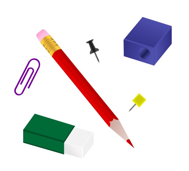 一套办公用品。图片下载