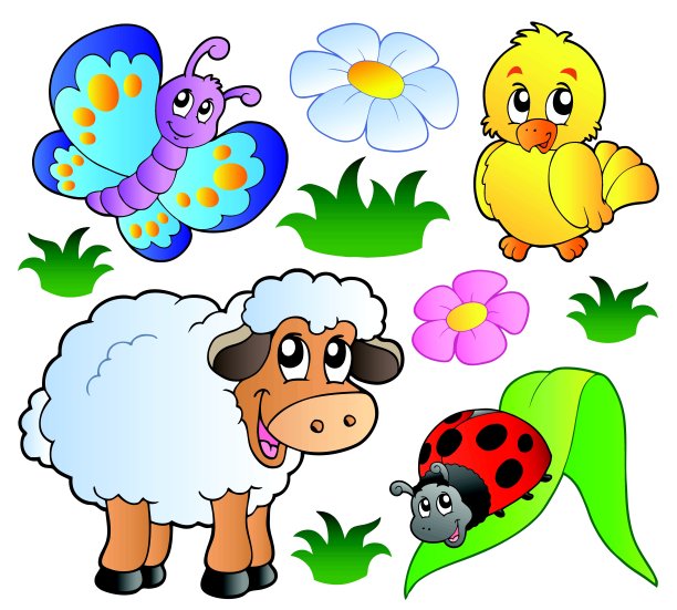 各种快乐的春天动物图片下载