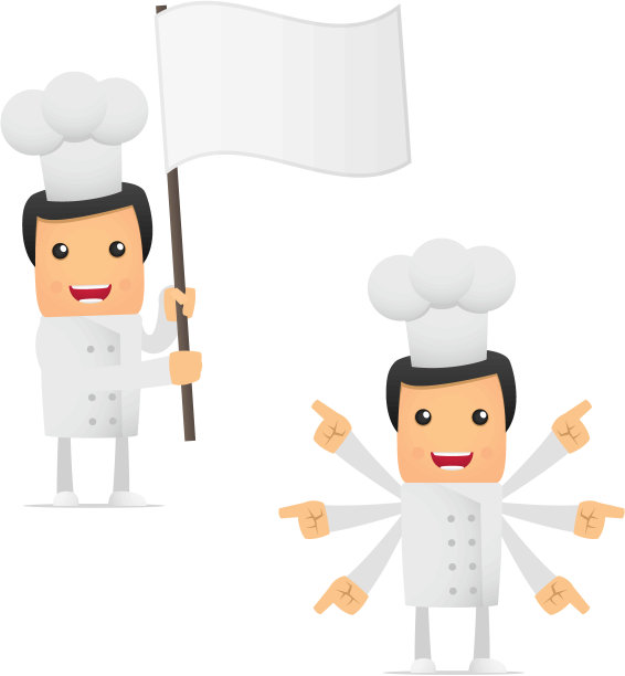一组有趣的卡通厨师图片下载