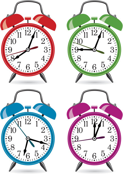 彩色复古闹钟图片下载