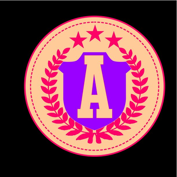 星绣徽章矢量艺术图片下载