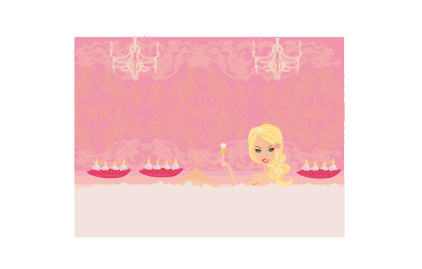 漂亮女孩享受优雅的温泉图片下载