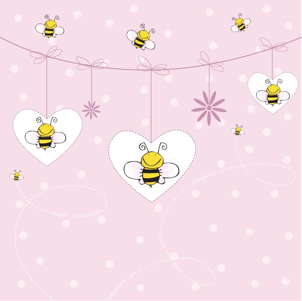 背景与蜜蜂图片下载