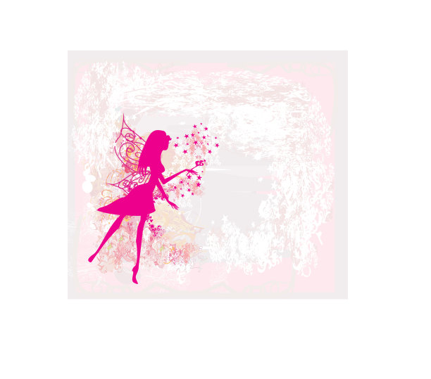 花的背景与美丽的仙女图片下载