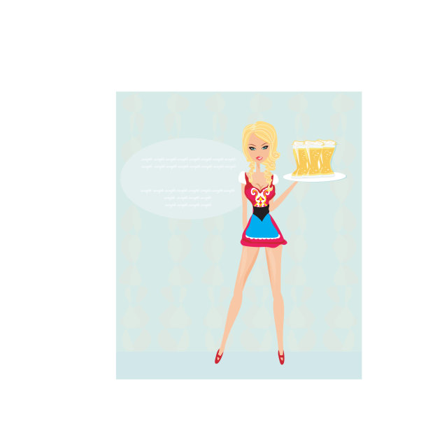 啤酒节的女服务员图片下载