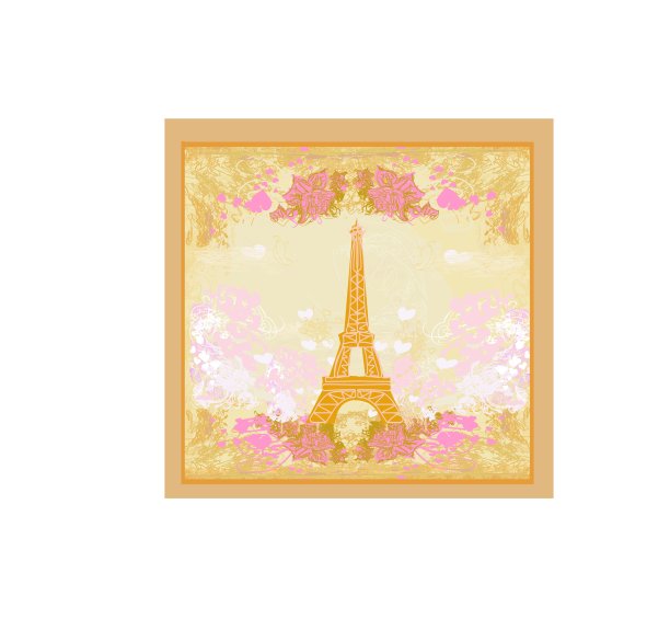 复古艾菲尔卡片图片下载