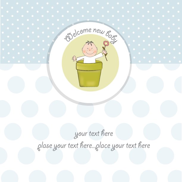 新生男婴沐浴卡图片下载