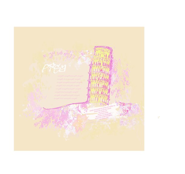 比萨斜塔的背景向量图片下载