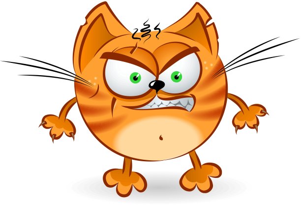 愤怒的橙色卡通猫图片下载