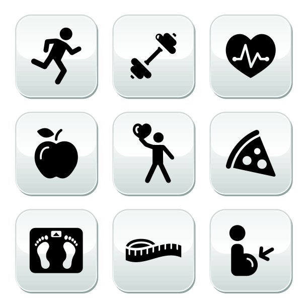 保持健康和光泽按钮上的图标图片下载