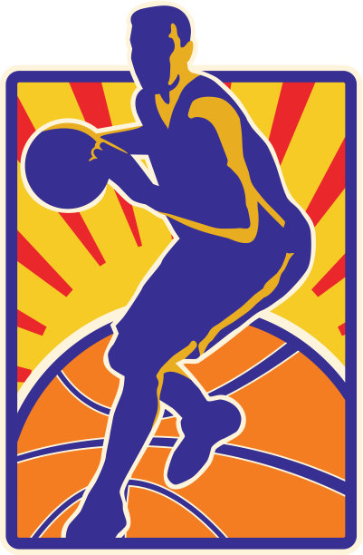 篮球运动员运球复古图片下载