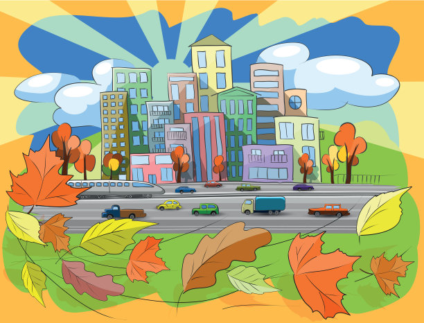 秋天的城市图片下载