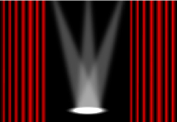 聚光灯下的红色大幕，EPS10图片下载