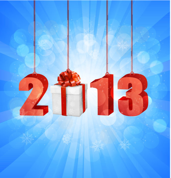 2013年新年快乐!新年设计模板。矢量插图。图片下载