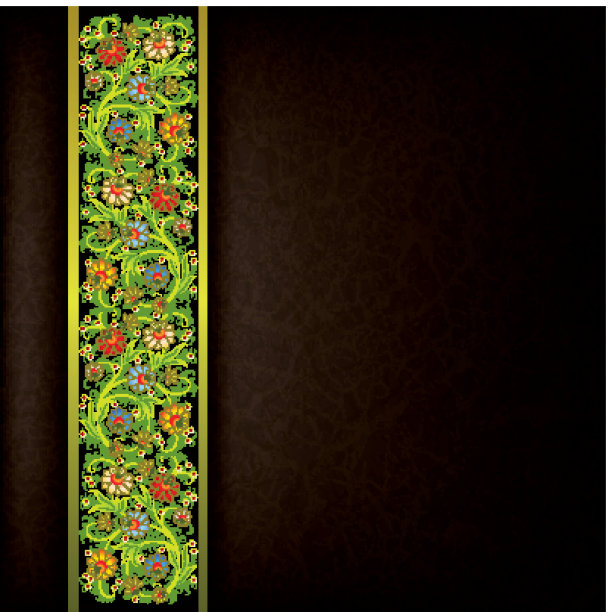 抽象的垃圾花卉装饰与彩色花朵图片下载