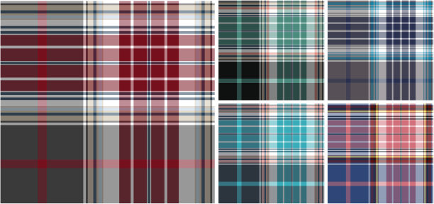 无缝格子织物花纹图片下载