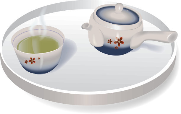 日本茶壶中的绿茶(九州)图片下载