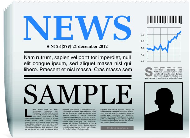 报纸矢量图标图片下载