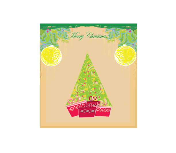 摘要圣诞树卡片图片下载