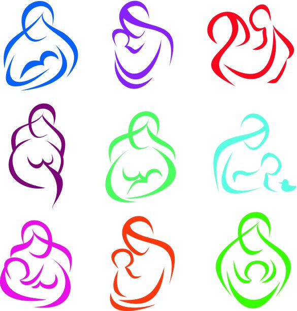 母亲和孩子的象征，怀孕，为人父母的概念图片下载