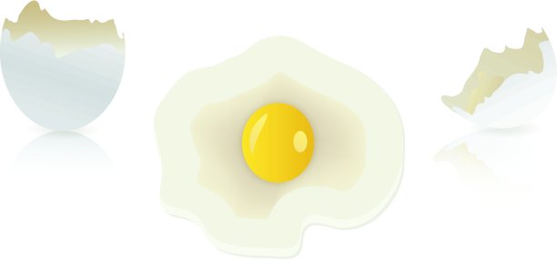 白鸡蛋和破蛋壳分离图片下载