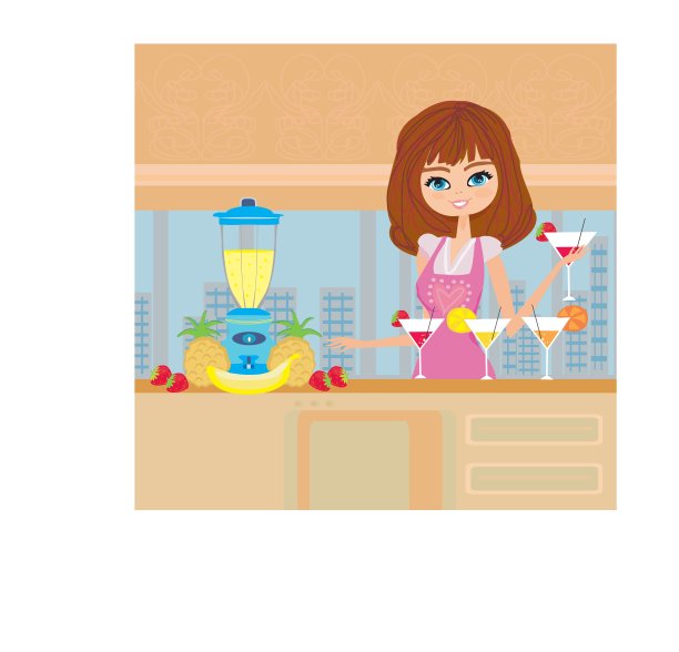 准备果汁的女孩图片下载