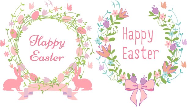 复活节快乐卡片，向量图片下载